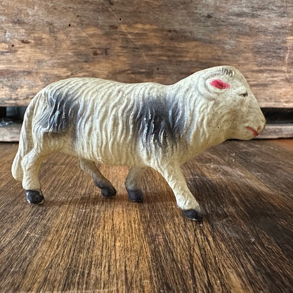 Vintage Antique Celluloid Sheep Toy Figure 1930’s Rare 5” Japan - Picture 3 of 6